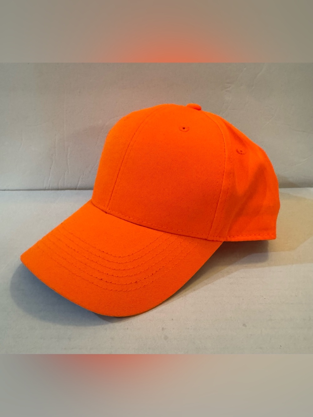 Men's Blaze Orange Hunting Cap – Structured Full Fabric, Hook & Loop Closure